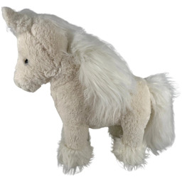 Maskotka Pluszowa Pluszak Zabawka Biały Koń Konik Włochaty