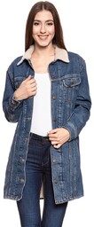 Damska Kurtka Jeansowa Lee Sherpa Duster Dark Stone