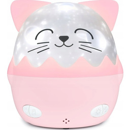 Lampka nocna, projektor 360 Bigben różowy, kot, kotek
