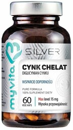 MyVita Cynk Chelat Silver Pure 100% 60 Kapsułek