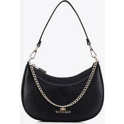 Damska torebka ze skóry naturalnej z ozdobnym łańcuszkiem