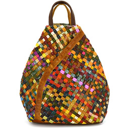 Skórzany pojemny damski torebka i plecak w mozaikę