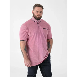 Koszulka Męska Polo Gładka Czerwona HARVEY-D555 Duże Rozmiary