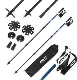 KIJE TREKKINGOWE BLUE NOWOCZESNY UCHWYT ALUMINIUM TRÓJSEKCYJNE NILS