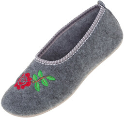 Baleriny domowe kapcie filcowe damskie bambosze płaskie folk