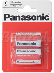 2 x bateria cynkowo-węglowa Panasonic R14 C (blister)