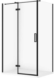 CERSANIT Zestaw kabina prostokątna JOTA lewa 120x90 czarna,