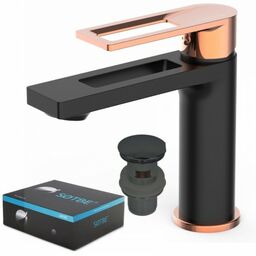 SOTBE LOFT SVART GOLD ROSE Bateria stojąca umywalkowa