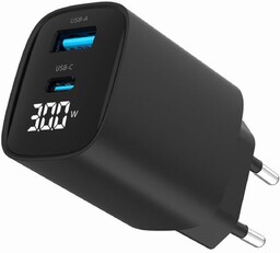 Gembird USB QC3.0 Type-C 30W PD LCD czarny