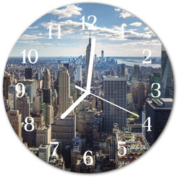 Zegar szklany okrągły Miasto