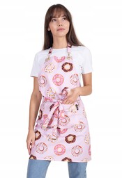 Fartuszek Kuchenny ochronny Cukierniczy Wodoodporny Print Różowe Donuty