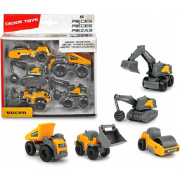 Zestaw Pojazdy Budowlane Volvo Koparka Wywrotka Ładowarka Walec