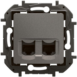 Gniazdo podwójne LAN RJ45 kat.5e UTP - stalowe