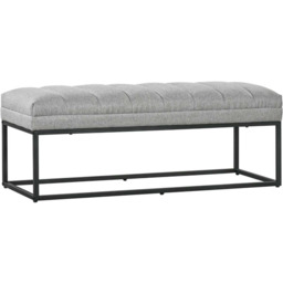 Ławka miękka Homcom 120x44x45,5cm, szaro-czarna