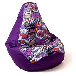 Go Gift Pufa worek sako GRUSZA DRUK fiolet-wow