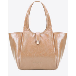 Damska shopperka z imitacji skóry z ozdobnym paskiem