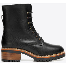 Damskie trapery ze skóry naturalnej klasyczne czarne