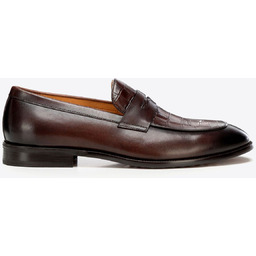 Męskie mokasyny ze skóry naturalnej o fakturze croco