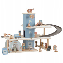 Drewniany garaż wielopoziomowy duży z akcesoriami Little Dutch