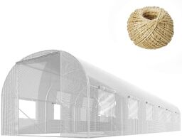 Tunel ogrodowy, wzmocniony, 18m2, 300x600x200 cm, biały