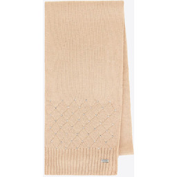 Szalik damski z ozdobnymi cyrkoniami beżowy