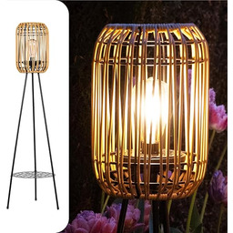 Gadgy Lampa Stojąca Solarna Na Zewnątrz - Rattanowa