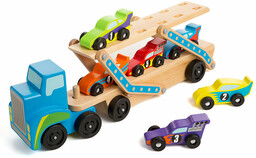 Drewniana laweta ciężarówka z autami Melissa & Doug