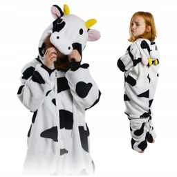 KROWA Krówka Kigurumi Piżama dziecięca Onesie Kombinezon 5-6