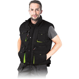 BEZRĘKAWNIK OCHRONNY OCIEPLANY REIS KORMORAN2; CZARNO-SELEDYNOWY (XL)