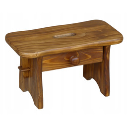 Taborecik Drewniany Taboret Mały Niski Ryczka Z Uchwytem