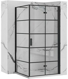 Czarna kabina prysznicowa składana 100x90 Molier Black Rea