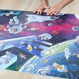 Kosmiczne puzzle podłogowe świecące w ciemności 48 el.