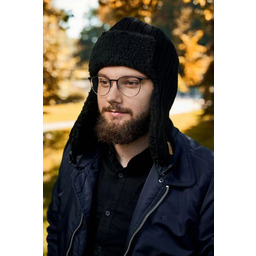 Zimowa czapka uszatka z polarem Brdrene cz3 czarna
