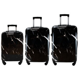 SEMI LINE Zestaw walizek T5730-0 Czarny-marmur Zyskaj