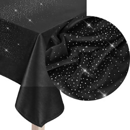 Obrus 85 x 85 Dekoracyjny Velvet Shiny Czarny