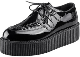 buty creepers NEVERMIND - CZARNE lakierowane-44