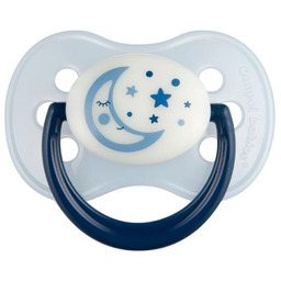 CANPOL BABIES Smoczek uspokajający kauczuk 0-6m okrągły Night