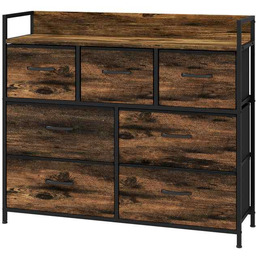 Komoda Homcom 98x29x85cm, brązowo-czarna
