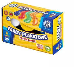 Farby plakatowe 6 kolorów 20ml ASTRA - ASTRA