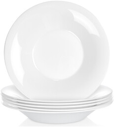 Talerze obiadowe głębokie szklane białe 21,5 cm, 400