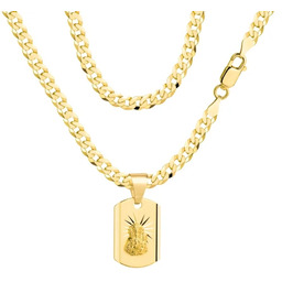 Łańcuszek Srebrny Pozłacany Pancerka 3,80 mm z Medalikiem