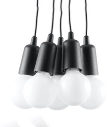 Lampa wisząca DIEGO 5 czarna SL.0574 - Sollux