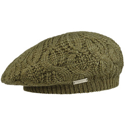 Beret z Dzianiny Uni by Seeberger, oliwkowy, One