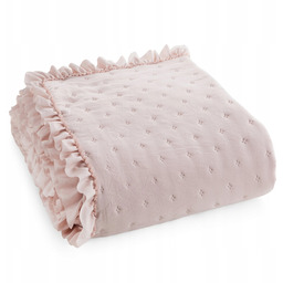 Narzuta Na Łóżko Z Falbaną LIBI3 170X210 Pudrowa
