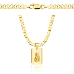 Łańcuszek Srebrny Pozłacany Pancerka 3,80 mm z Medalikiem