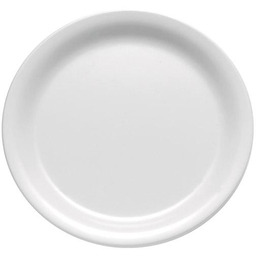 Talerz CASUAL, z melaminy, biały, 26.6 cm APS