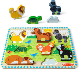 Drewniana układanka z figurkami zwierząt Melissa & Doug