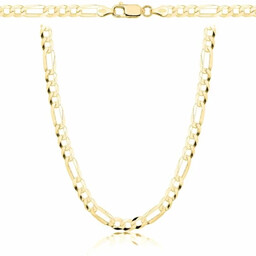 Srebrny Pozłacany Łańcuszek Figaro 4,50 mm pr 925