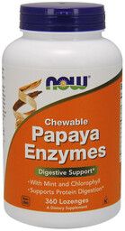NOW Chewable Papaya Enzymes 360tabs
