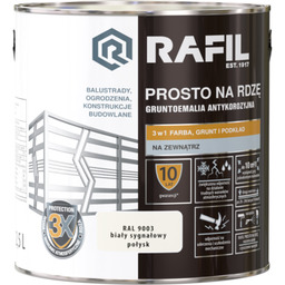 Gruntoemalia PROSTO Na Rdzę Połysk RAL9003 2,5 l